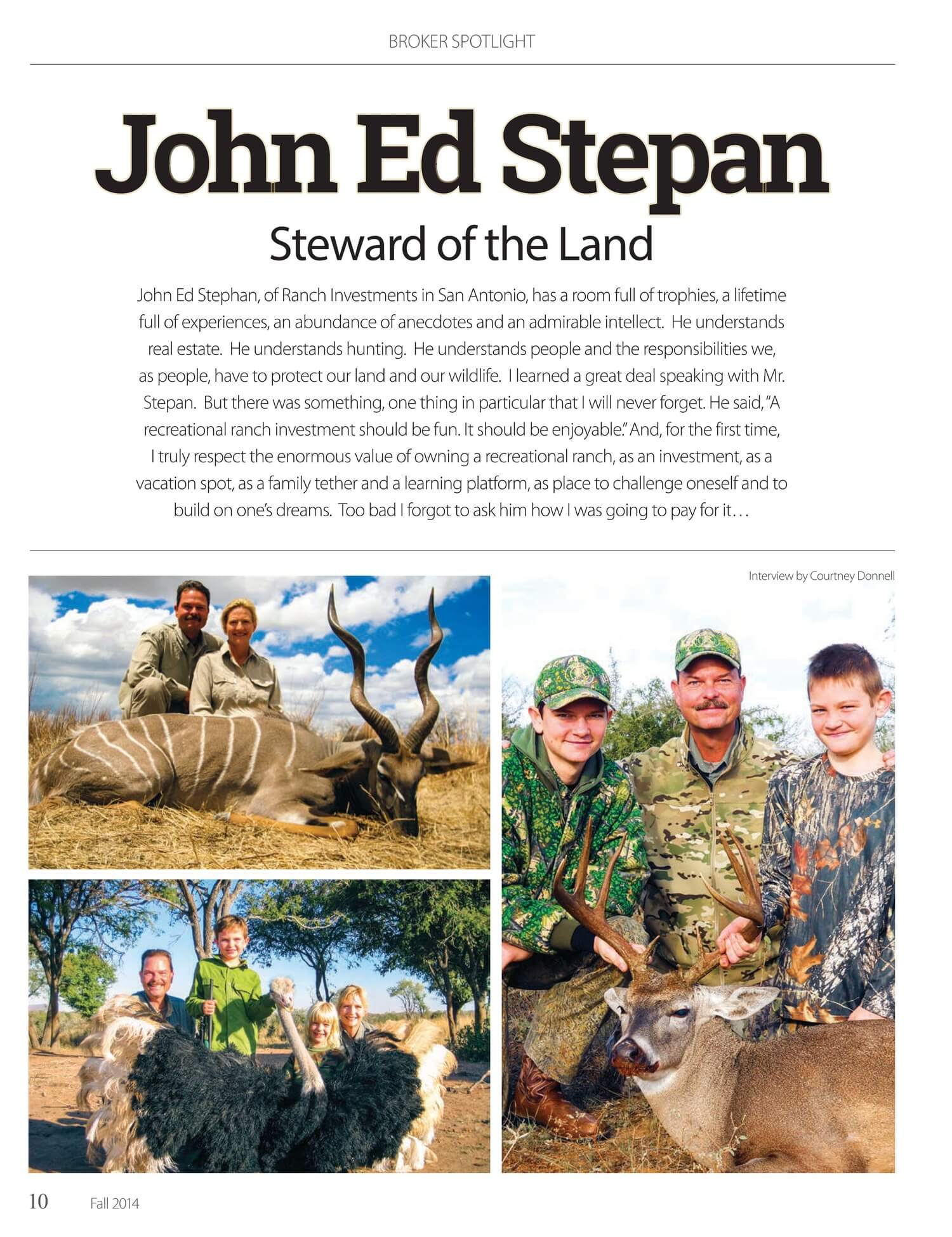 Land Magazine - John Ed Stepan, Steward of The Land